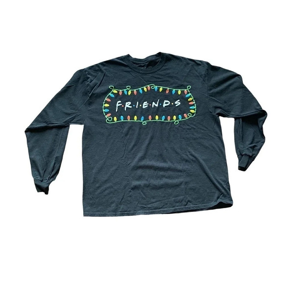 FRENDS Other - Friends Logo Black Long Sleeve 100% Casual Cotton Pullover Top Men’s Shirt